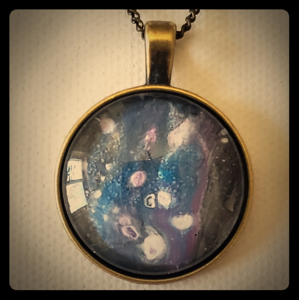 Handcrafted one of a kind poured acrylic necklace